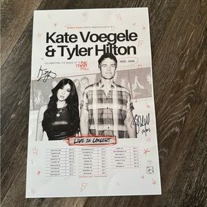 Signed Kate Voegele & Tyler Hilton Music of One Tree Hill Concert Poster